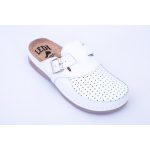 LEDI Férfi bőr klumpa fehér, csatos 