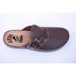 LEDI Férfi bőr klumpa barna, csatos 