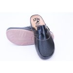 LEDI Férfi bőr klumpa fekete, csatos 