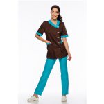 Gránát Gombos Fehér Orvosi Tunika 