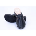 LEDI Uniszex bőr klumpa fekete, csatos kivitel 